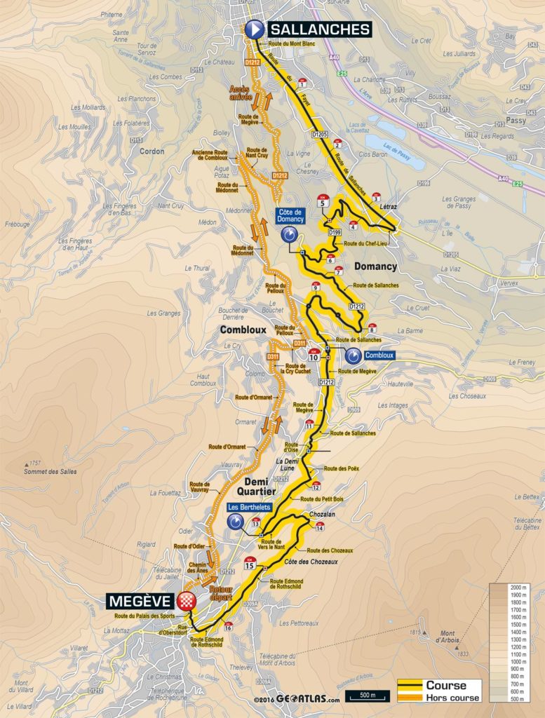 Tour de France 2016 – Karte der 18. Etappe (©GEOATLAS)