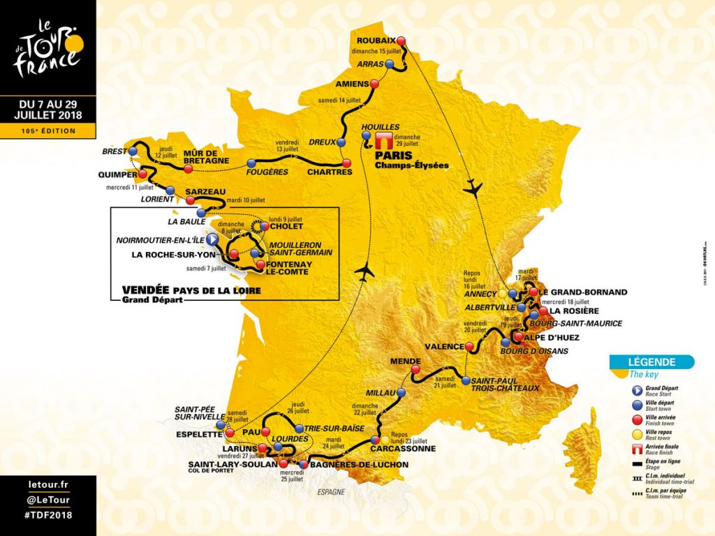 cycle the tour de france route