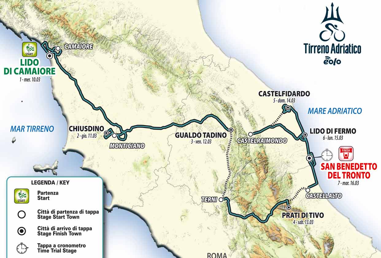 Тиррено Италия. Маре Адриатико. На карте Тиррено Адриатико. Tirreno Adriatico 2022 карта.